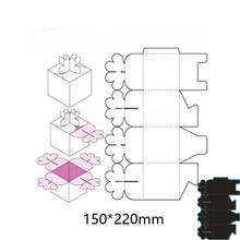 Caja de regalo de troqueles de corte de Metal para tarjetas, plantilla de álbum de recortes, manualidades de papel, 15x22 cm 2024 - compra barato