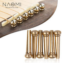 NAOMI Acoustic Guitar String Bridge Pin Brass 6 Strings Guitar Pins Stuck Guitar Parts Accessories 2024 - buy cheap