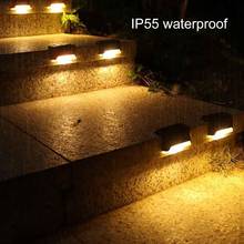 Lâmpada solar de led, 4 pacotes, luz ip55 à prova d'água, para escada, ambiente externo, jardim, quintal, escadas, cerca, lâmpadas, iluminação solar