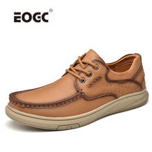 Mais tamanho artesanal sapatos casuais masculinos conforto macio couro natural sapatos de caminhada ao ar livre apartamentos zapatillas hombre 2024 - compre barato