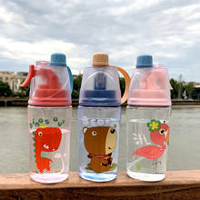 Taza de agua creativa para niños, vasos de alimentación de dinosaurio de dibujos animados con pajillas, botellas de agua a prueba de fugas, botella portátil para niños al aire libre 2024 - compra barato
