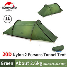 Naturehike-tienda de campaña impermeable YUNLU 20D de nailon para 2 personas, túnel espacial grande, doble capa, tienda de viaje al aire libre 2024 - compra barato