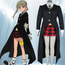 6 pçs alma comedor maka albarn cosplay traje para mulher menina saia conjunto trench uniforme halloween carnaval festa traje peruca loira 2024 - compre barato