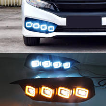 CSCSNL 1 Pair For Honda Civic 2016-2018 Car LED DRL daytime running light Daylight with turn yellow signal night blue 2024 - buy cheap