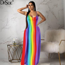 DPSDE Stripes Stars Colorful Fashion Bodycon Women Dress Sleeveless Sexy Long Dress The Beach Autumn New 2020 Bandage Lady Dress 2024 - buy cheap
