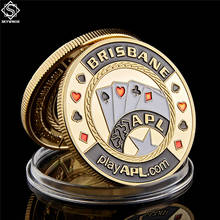 Brisbane Playapl Gold Souvenir Coin Collection Poker Card Guard With Coin Capsule Display 2024 - buy cheap