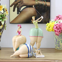 Decoración del hogar estatua artística decoración estilo escandinavo escultura de resina chica haciendo yoga decoración modelo habitación Regalo de Cumpleaños artesanal 2024 - compra barato