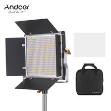 Andoer светодиодный светильник для видеосъемки с регулируемой яркостью 660 светодиодный двухцветный светильник с панелью 3200-5600K w/U кронштейн подвесной светильник для студийной видеосъемки 2024 - купить недорого