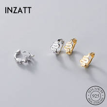 INZATT Real 925 Sterling Silver Snake Hoop Earrings For Fashion Women Party Hiphop Fine Jewelry Animal Minimalist  Accessories 2024 - buy cheap