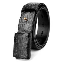 man belt leather genuine luxury brand designer mens belts luxury casual leather smooth buckle belts for man ceinture homme  6345 2024 - buy cheap