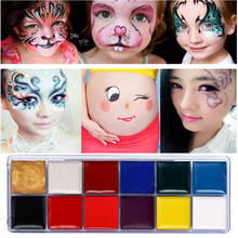 Festival World Cup body painting play clown Halloween makeup face paint 12 Color Body face painted Make up Flash Tattoo 2024 - buy cheap