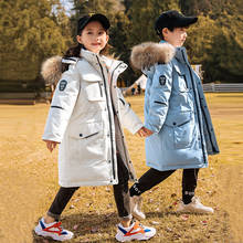 Новинка 2020, зимнее меховое пальто для маленьких девочек, детские куртки со съемной подкладкой из искусственного лисьего меха для мальчиков, Детские теплые утепленные парки с капюшоном 2024 - купить недорого