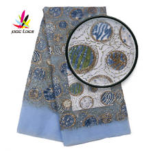 Telas africanas de lentejuelas de encaje de alta calidad de encaje nigeriano tela de secuencia más vendida encaje de tela para materiales nupciales XZ3005B-5 2024 - compra barato