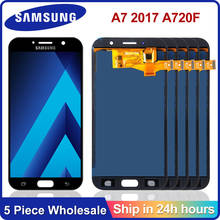 ЖК-дисплей для Samsung Galaxy A7 2017 A720 A720F, дисплей с сенсорным экраном и дигитайзером в сборе для SM A720, 5 шт./лот 2024 - купить недорого
