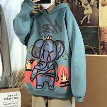 Anime Men Elefant Sweatshirt For Boys Casual Loose Hoodie Harajuku Long Sleeve Men Women Clothing Cute Animal Hoodie Coats Male 2024 - buy cheap