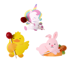 Unicorn Party Unicornio Lollipop Decor Cards Party Decorations Kids Birthday Easter Rabbit Lollipop Cards Candy Baking Tools 2024 - buy cheap