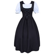 Senhoras medievais vestido retro bowknot preto manga curta cordão de cintura alta magro ajuste traje meninas cosplay doce vestido 2024 - compre barato