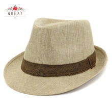 QBHAT-Sombrero de Jazz de estilo británico para hombre y mujer, sombrero de gángster con lazo, de algodón, primavera y verano 2024 - compra barato