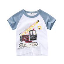 Camiseta con estampado de coches para niños, Tops de manga corta de algodón, ropa para niños de 2 a 8 años 2024 - compra barato