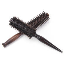 1pc Hair Brush Comb Round Anti-static Curly Brush Natural Bristle Wood Handle Hair Styling Comb Hairdress 2024 - buy cheap