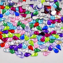 JUNAO 5*8mm Mix Color AB Rhinestones Flat Back Gems Acrylic Drop Stones Strass Applique On Clothes For Crafts 2024 - buy cheap