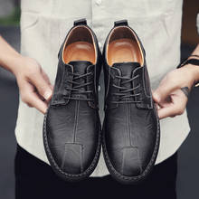Zapatos informales de cuero Oxford para hombre, mocasines minimalistas de estilo británico, con cordones, para negocios, para Primavera, novedad 2024 - compra barato