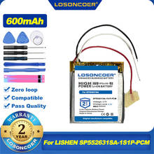 100% Original LOSONCOER SP552631SA-1S1P-PCM 600mAh Battery For LISHEN(RED+) SP552631SA-1S1P-PCM Smart Watch 2024 - buy cheap