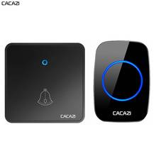 CACAZI Home Wireless Doorbell Waterproof 300M Remote 2032 Battery Transmitter Night Light Receiver US EU UK Plug 0-110db Chimes 2024 - buy cheap