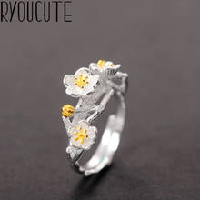 Anéis com flor de ameixa vintage boho para mulheres, anéis para casamento, homens, joias boêmias femininas 2021 2024 - compre barato