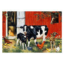 5D DIY 3D Diamond Embroidery,Cross Stitch kits,Farm Animal Family:Cow,Cat,Chicken,Horse" Full Diamond Painting,Home Decor,TY278 2024 - buy cheap