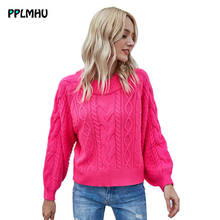 Loose knit sweater O-Neck women Autumn and winter Warm Fashion fluorescence color Graceful Pullovers New arrival ladies tops 2024 - buy cheap