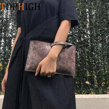 TOPHIGH Snake Purple Evening Bag For Women 2021 New  Pouch Bag Animal Pattern Envelope Bag Ostrich Day Clutches Purse Newly Hot 2024 - buy cheap