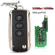 Jingyuqin-llave de coche con control remoto inteligente, 3 + 1 botones, 315/433MHz, ID46-PCF7942, abatible, para Bentley Continental GT Continental Flying Spur 2024 - compra barato