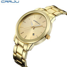 CRRJU Montre Homme мужские и женские золотые часы, лучший бренд, роскошные часы, мужские золотые часы, кварцевые часы, мужские наручные часы 2024 - купить недорого