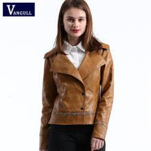 Vangull Casual Embroidery Faux Leather Jacket New Girl Motorcycle leather Coat women Fashion cool outerwear Street Outwear 2024 - buy cheap