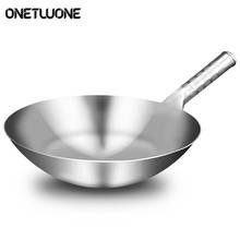 32-38cm Stainless Steel Wok 1.8mm Thick High Quality Chinese Wok Traditional Non Stick Rusting Gas Wok Cooker Pan Cooking 2024 - buy cheap