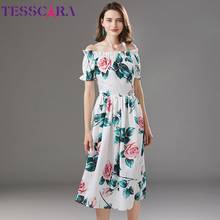 TESSCARA Women Summer Elegant Floral Dress Festa High Quality Long Wedding Party Robe Femme Vintage Designer Chiffon Vestidos 2024 - buy cheap