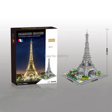hot city classical Creative famous architecture Eiffels Tower Paris France model bricks mini micro diamond build block toys gift 2024 - buy cheap