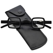 Óculos de leitura unissex quadrados, armação pequena e retrô para presbiopia, estojo de óculos de bolso, 2020 2024 - compre barato