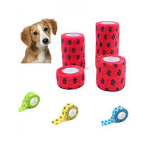 Pet Dog Cat Bandage Flexible Self Adherent Cohesive Printing Nonwovens  Elastic Dog Bandage Vet Tape Wraps 4 Sizes Waterproof 2024 - buy cheap