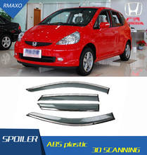 Viseira para janela honda fit jazz 2003-2004, acessório automotivo com defletor de chuva e saída de ventilação 2024 - compre barato