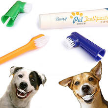 Pet Dog Cat Toothbrush Set Beef Taste Toothpaste Pet Oral Cleaning Products Tooth Clean Toothbrush Brushes Dog Supplies 4Pcs Set 2024 - buy cheap