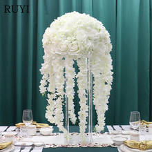 Bola de flores artificiais com personalização, 35/45/50cm, videira, decoração, fundo de mesa de casamento, decoração de casa, flor falsa 2024 - compre barato