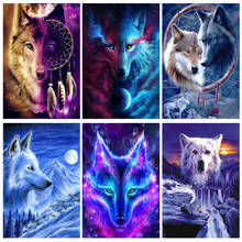 Wolf DIY 5D Diamond Painting Full Round Drill Rhinestones Cross Stitch Animal Mosaic Kits Diamond Embroidery Paintings 2024 - buy cheap