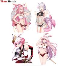 Three Ratels FC924 Yae Sakura Honkai Impact 3 Anime Girl, pegatina para parabrisas de coche, calcomanía para bicicleta de carretera 2024 - compra barato