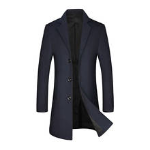 New Men's Wool Coat Winter Male Casual Business Long Pea Coat Men Woollen Trench Coat Brand Overcoat Clothing BG518 2024 - buy cheap