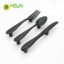 3'' Chic Dresser Pulls Black Knife Spoon Fork Kitchen Cabient Handles Drawer Pulls Knobs Funiture Hardware Handles 2024 - buy cheap