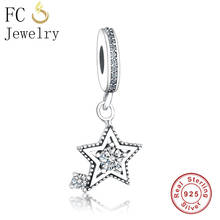 FC Jewelry Fit Original Brand Charms Bracelet Authentic 925 Silver Star Pendant Mix CZ Beads for DIY Making Berloque 2018 Gift 2024 - buy cheap