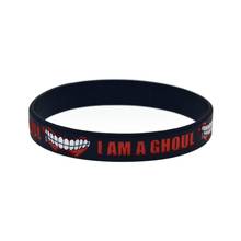 Pulsera de goma de silicona con estampado de palabras, brazalete con 2 colores, para Cosplay, regalo, Anime japonés, Tokyo Ghoul 2024 - compra barato