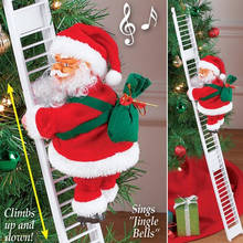 Natal natal papai elétrico escalada escada decoração suspensa, enfeites de árvore de natal presentes para crianças ano novo festa decoração de casa 2024 - compre barato